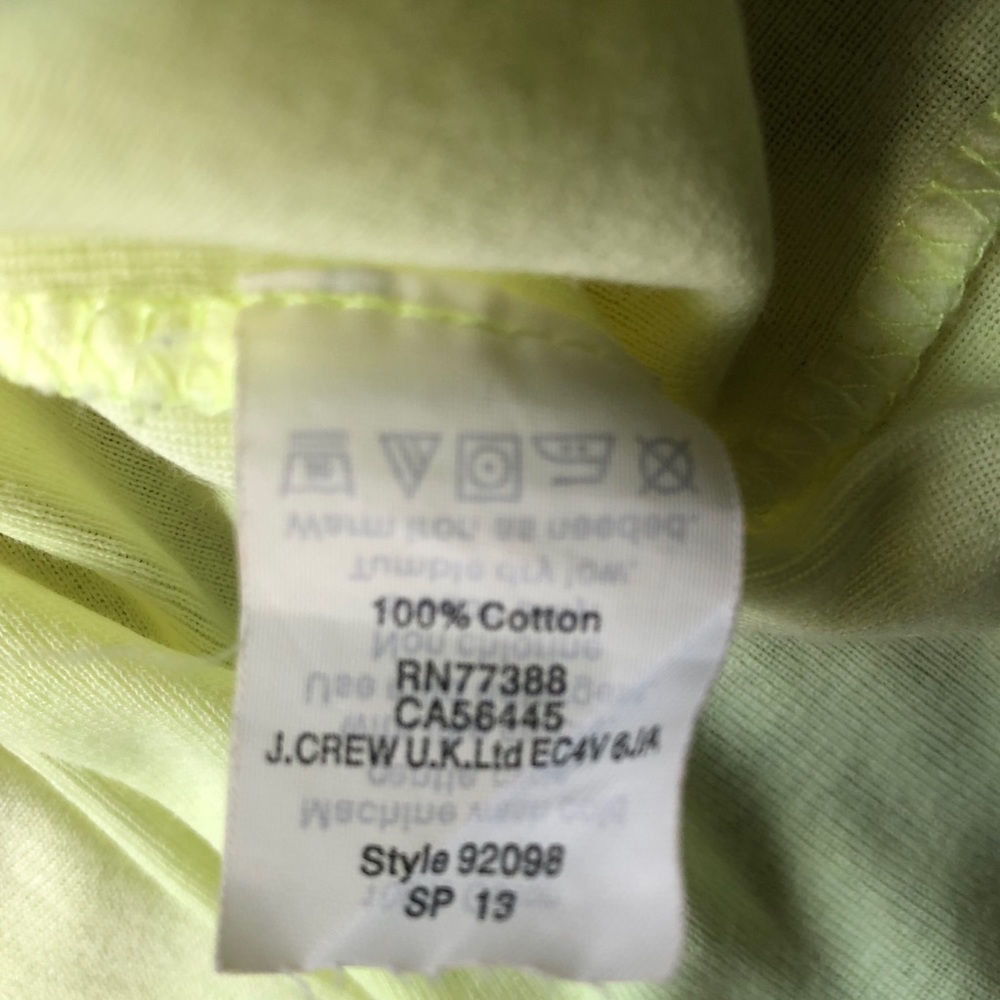 J.Crew Perfect Fit Tank Bright Neon Yellow Size Lg - Picture 5 of 5